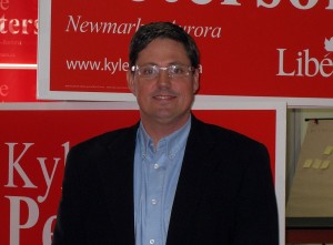 2011 Liberal candidate Kyle Peterson once again plans to carry the Liberal banner in the reconfigured Newmarket-Aurora.