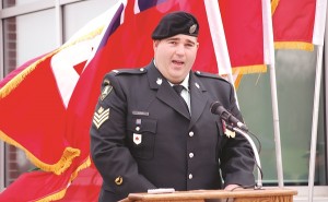 Sgt. Kloos spoke at York Region's commemorations in Georgina.