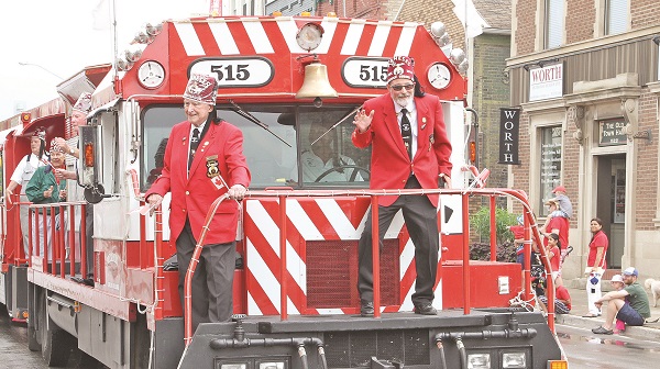 Local Shriners got into the groove.