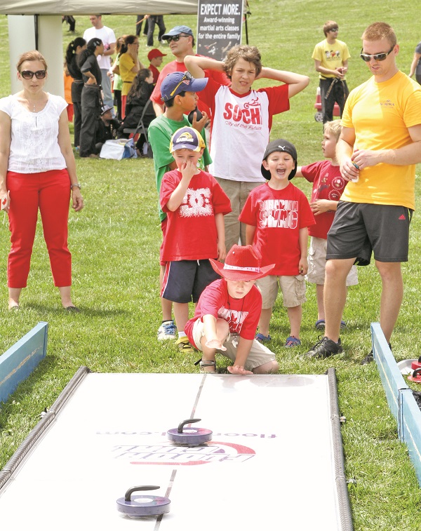Although it originated in Scotland, truly Canadian curling gave youngsters a challenge!