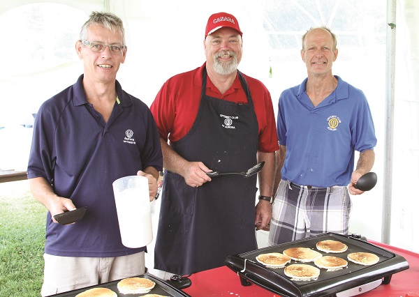 A hearty breakfast of pancakes where whipped up (and flipped up) by the Optimist Club of Aurora
