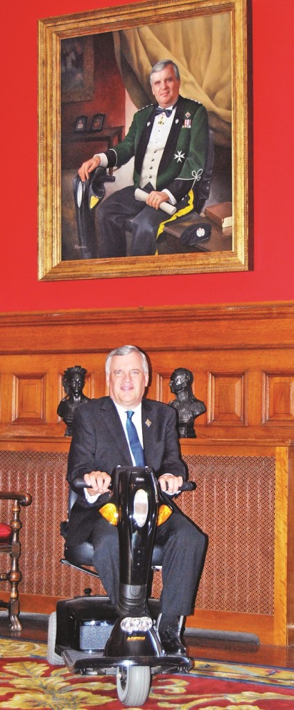 Lt. Gov. David Onley with his official portrait, depicting His Honour in the mess kit of the Queen's York Rangers. Auroran photos by Brock Weir