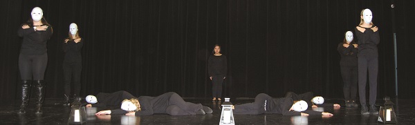 St. Max students prepare a tableau in honour of Irena Sendler.