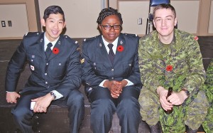 Cadets relaxed at the Royal Canadian Legion following the service.