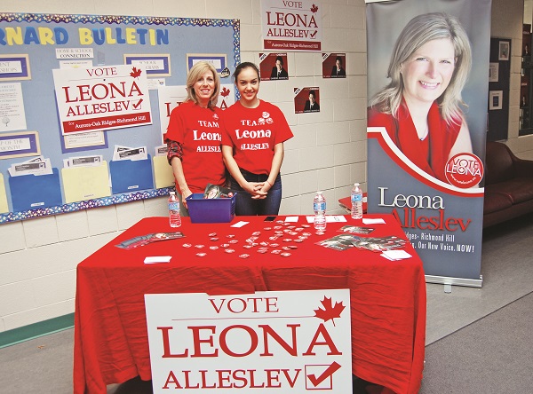 Volunteers worked hard for their candidates before the polls opened Sunday afternoon.