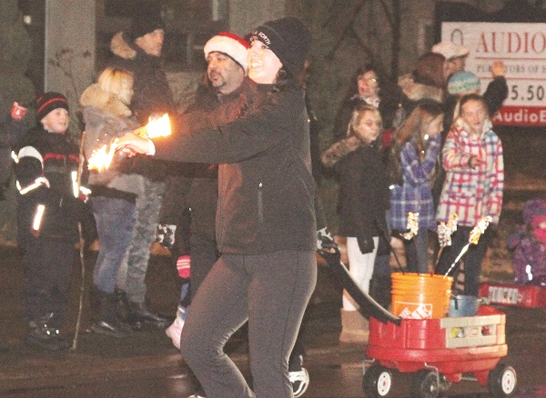 Baton twirlers brought their own brand of fire power.