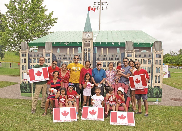A backdrop of the Parliament Buildings was a popular spot for group shots and selfies.